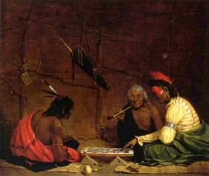 Indiens Winnebago jouant aux dames, 1842